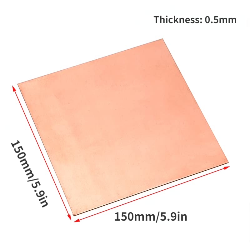 Amazon.co.jp: NA 銅 シート 1枚 99.9%純銅板 150mmx150mm 厚さ0.5mm